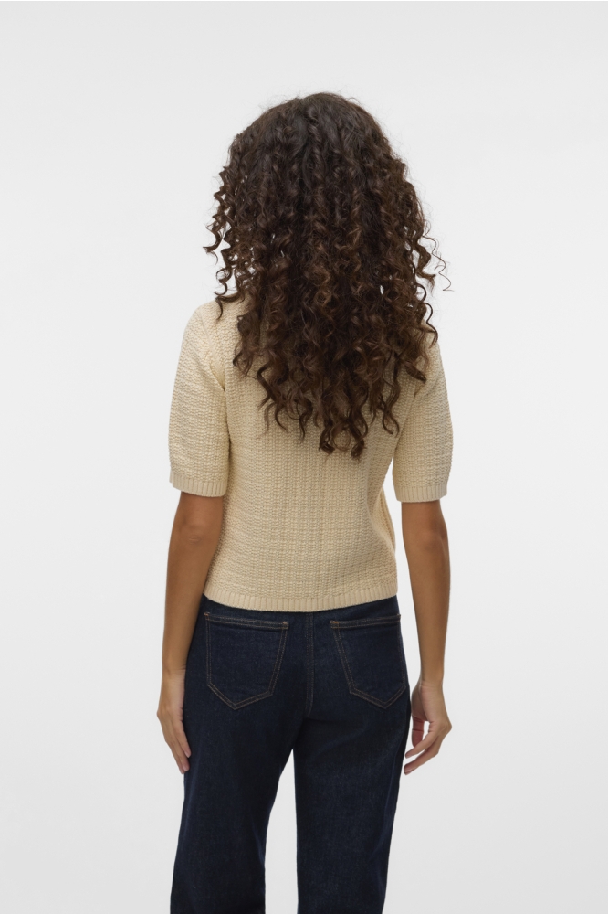 VMHARPER 2/4 BUTTON PULLOVER EXP 10327603 BIRCH/WITH BLACK